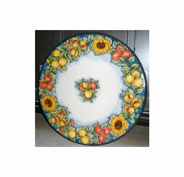 Tavolo 21 circolare limoni girasoli e melograni