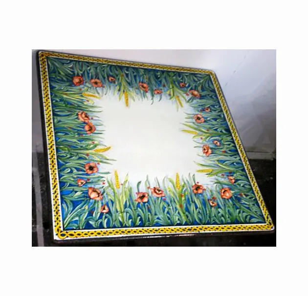 Tavolo 22 Quadrato Papaveri e Grano