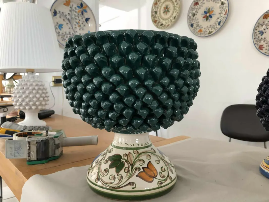 Mezza Pigna Verde Base Decorata